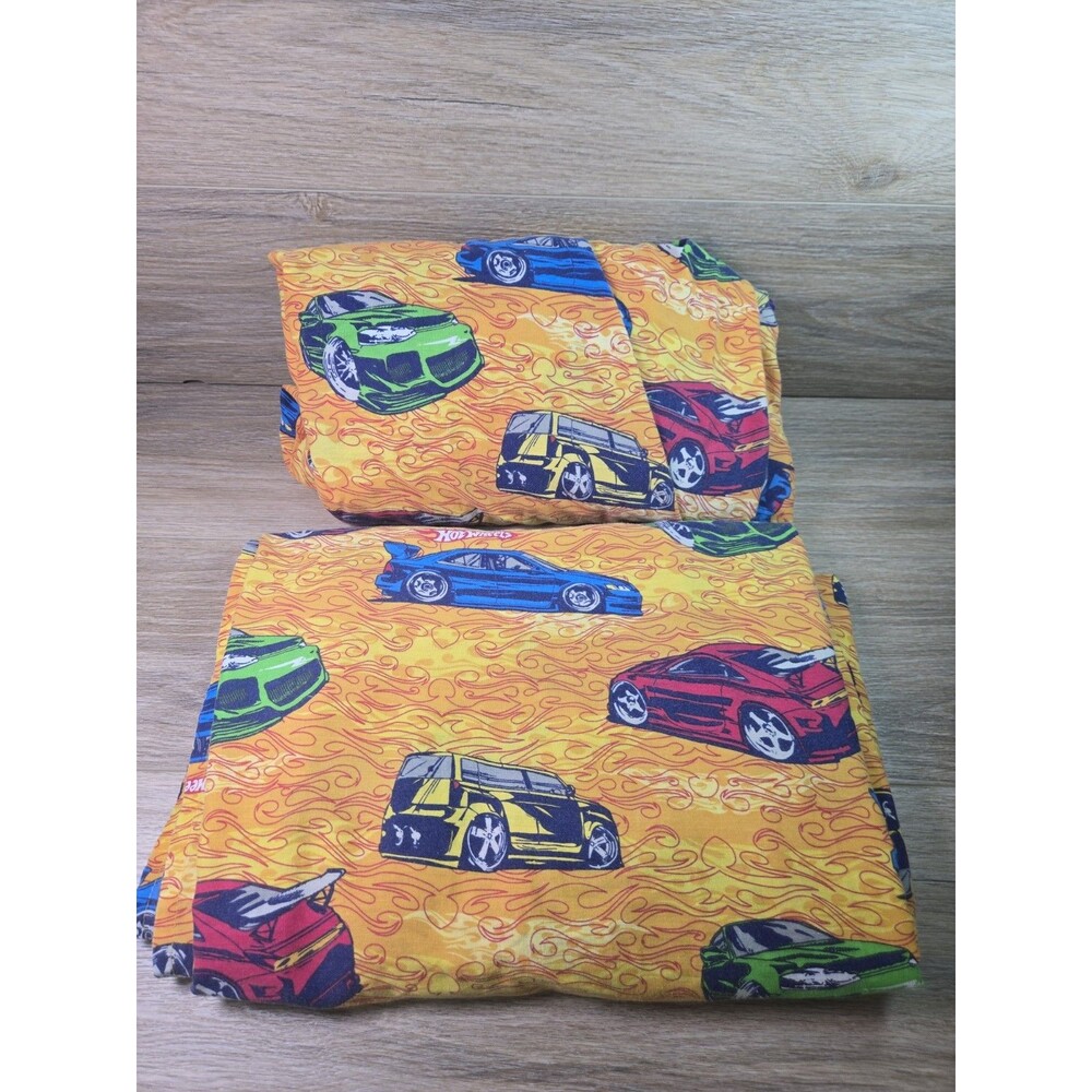 Vintage HOT WHEELS Sheet TWIN fitted & Flat Sheet set. Sewing crafty 90's